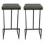 leisuremod quincy quilted stitched leather bar stools set of 2 in olive green