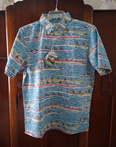 Reyn Spooner Men's CANOE RACING By EDDY Y Blue Classic Fit PULLOVER Shirt Sizes - Picture 4 of 6