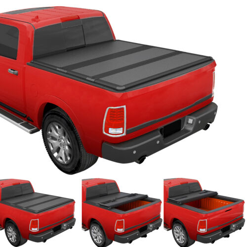 New 5.8FT 4-Fold Hard Tonneau Cover For 2009-2024 Ram 1500 Truck Bed w/ LED - Picture 2 of 24
