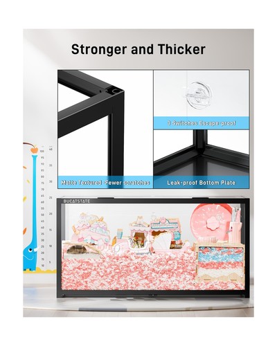BUCATSTATE Hamster Cage 3.0: Large Metal Rat Cage Stackable with Top Access E... - 第 7/9 張圖片