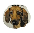Dachshund Pillow Round Vintage Dog Portrait