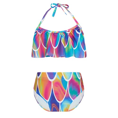 Kids Girls Swimsuit Flounce Swimwear Sets Bikini Adjustable Shoulder Strap Pool - Bild 45 von 55