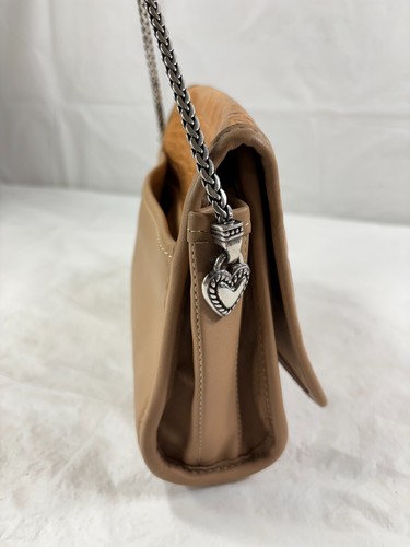 Brighton Tan Leather Croc embossed Shoulder Bag - Photo 5/11