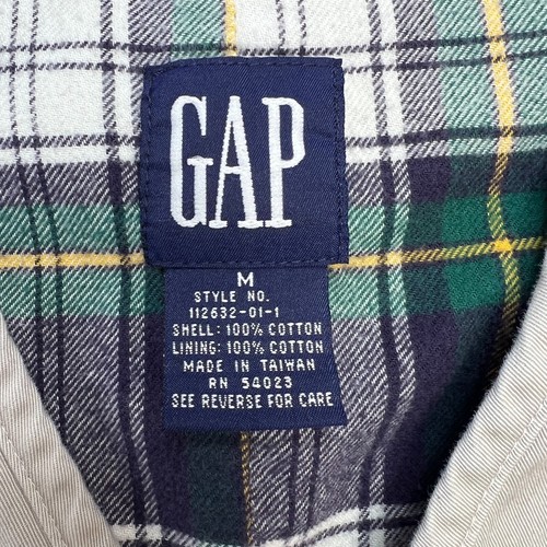 Vintage GAP Vest Mens Medium Beige Flannel Lined Waistcoat Buckle Back Travel - Picture 7 of 11