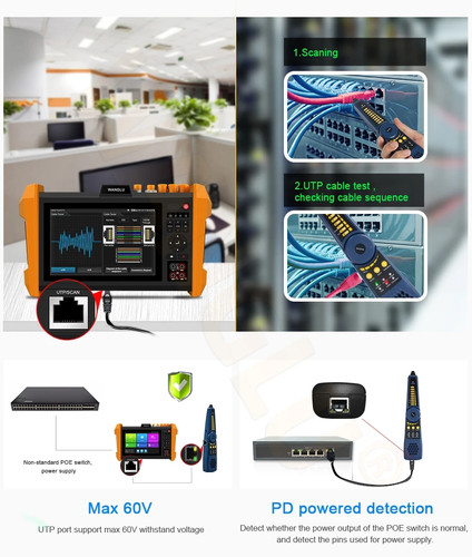 7 Inch CCTV IPC K15 Tester Support 8K H.265 TVI CVI AHD Support VGA input HDMI - Picture 10 of 19