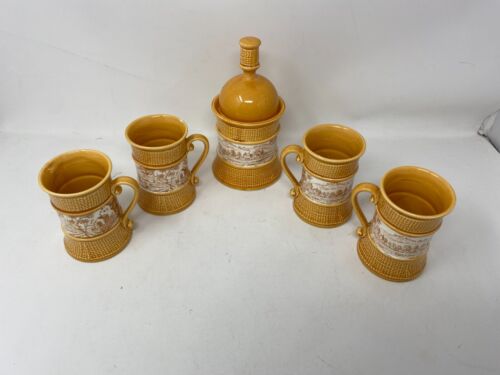 Set caffè italiano vintage Sicas Sesto Fior - zuccheriera e 4 tazze tessuto cesto ambra - Foto 2 di 15