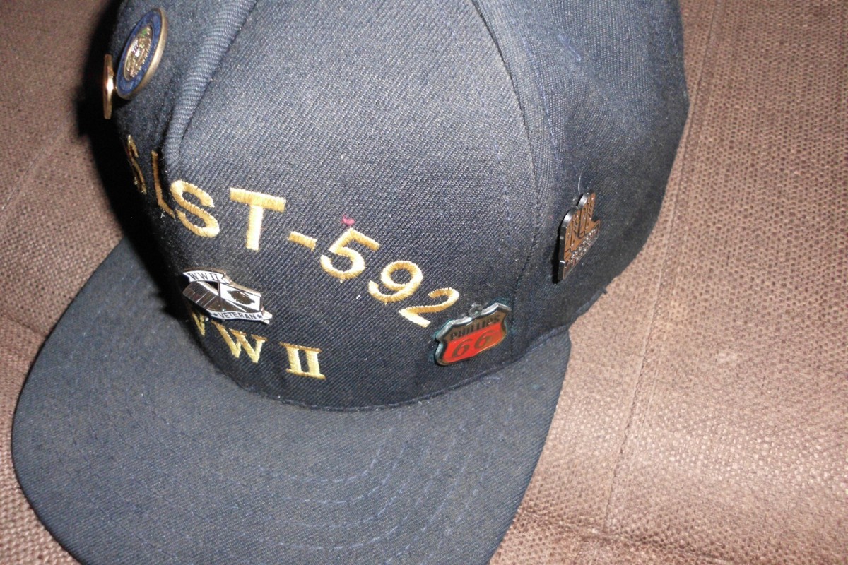 USS LST-592 Ship Hat Cap - Navy Blue - Veteran WWII