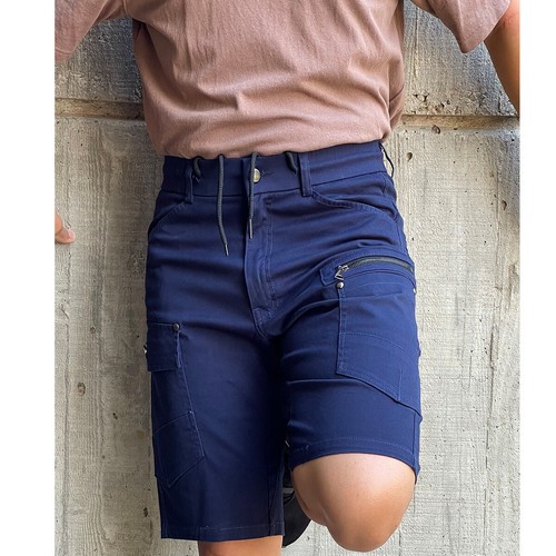 Mens Work Shorts Cargo Pocket Stretch Cotton Elastic Waist Belt Loop Workwear - Picture 46 of 58