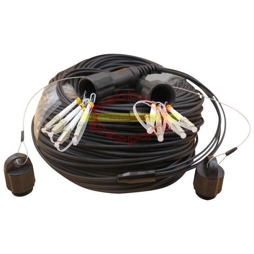 100M Outdoor LC MM Fiber Optic Patch Cord Waterproof 4 cores Armored TPU Cable - Afbeelding 3 van 4