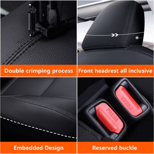 Juego completo de fundas de 7 asientos negras de cuero sintético para Toyota 4Runner 2011-2022 - Imagen 7 de 7