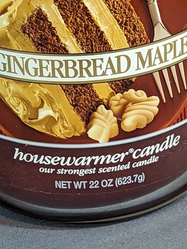 Yankee Candle Gingerbread Maple Large 22 oz Jar Candle White Label Retired - Picture 4 of 10