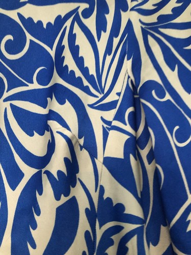 Zara long midi dress lightweight silky material blue beige paisley print size L - Picture 8 of 13