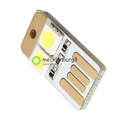 2X Portable Double Sided Pluggable USB LED Night-Light Power Supply Lamp White