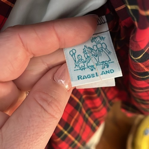 Vintage Rags Land girls two piece dress black red plaid size small 4 - Picture 9 of 10