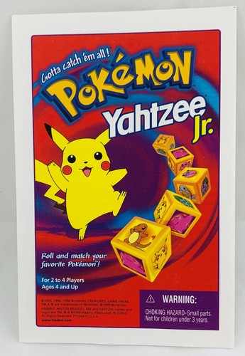 1998 Pokemon Yahtzee Jr Game by Milton Bradley Complete in Great Cond FREE SHIP - Picture 4 of 7