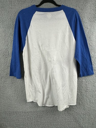 Camisa de béisbol vintage de manga 3/4 azul y blanca talla mediana para hombre - Imagen 6 de 10