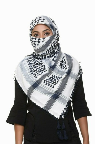 Bufanda cuadrada unisex militar de algodón palestino desierto de Shemagh Arafat - Imagen 7 de 16