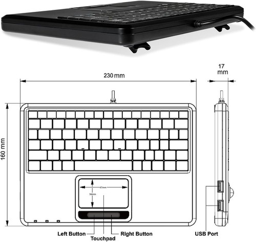 Functional X-Type Scissor Keyboard with Touchpad & USB Ports for Office Use - Picture 6 of 7