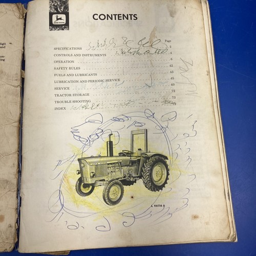 JOHN DEERE 820 TRACTOR OPERATOR MANUAL B122 In Rough Shape - Picture 6 of 12