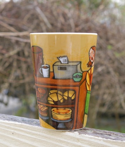 Sylvie Bourbonniere Cafe 4 3/4" Tall Coffee Mug Cup MSC Joie de Vivre Bakery - Picture 3 of 12