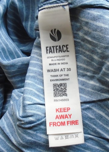Fat Face Lula Dress shibori patch print indigo blue maxi Size 8 New Tags BNWT - Picture 7 of 8