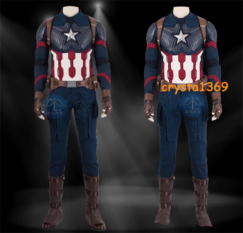 Avengers 4 Endgame Captain America Halloween Cosplay Costume Men Outfits Suits - Picture 13 of 19