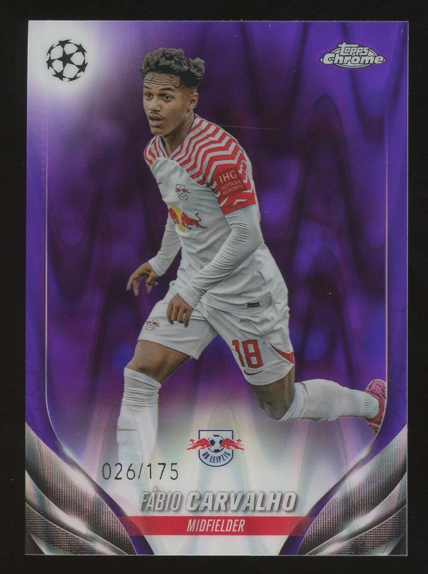 2023-24 Topps Chrome UEFA Soccer Purple RayWave Fabio Carvalho RB Leipzig /175