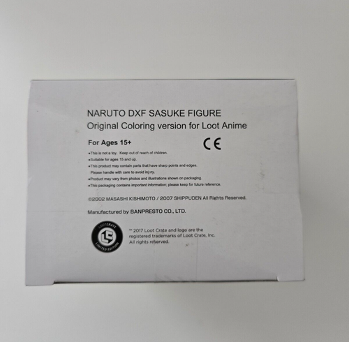 Naruto DXF Sasuke Figure Original Coloring Version for Loot Anime NEW SEALED - Picture 5 of 6