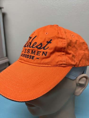 LACROSSE  BRIGHT ORANGE BLUE EMBROIDERED LOGO STRAPBACK CAP HAT - Picture 2 of 9