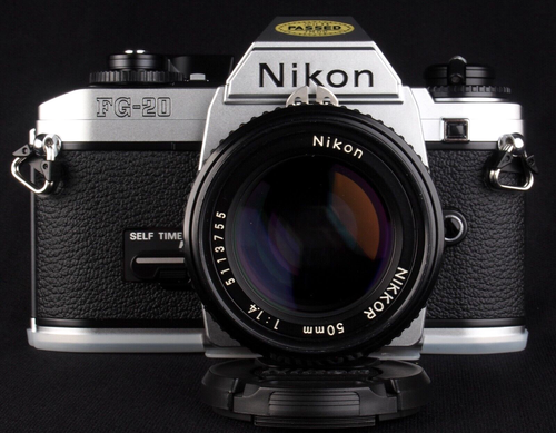 MIB Nikon FG-20 Chrome 35mm Film SLR + NMIB Nikkor 50mm f/1.4 Ai-S STD Lens Kit - Picture 6 of 13