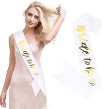Bride to Be Sash Bride Sash Bachelorette Party Bridal Shower Decorations - Wh...
