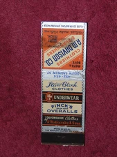 CIRCA 1930's MATCHBOOK COVER: "A.M. DAVISON CO. CLOTHIERS & FURNISHERS" FLINT MI