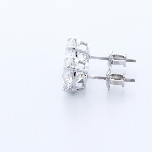 PENDIENTES CLÁSICOS DE 4 PUNTAS ORO BLANCO 14K CORTE REDONDO H/SI2 DIAMANTES NATURALES 2,5 CTW - Imagen 3 de 4