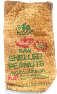RJR-RJ-REYNOLDS-RARE-PEANUT-BAG-BURLAP-STAMPED-MERRY-HILL-NC