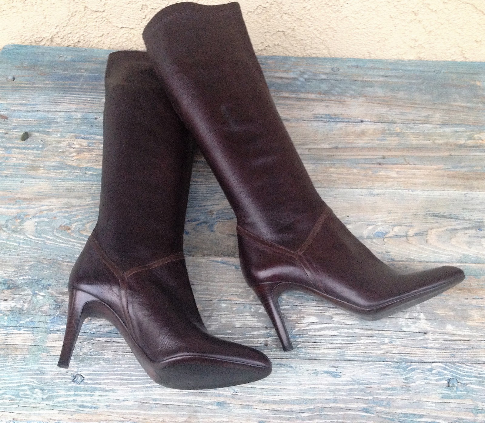 COLE HAAN ITALY ITALY ITALY FINE SOFT BROWN 8M LEATHER PULL-ON LINED KNEE-HI, HI-HEEL BOOTS 07849b COLE HAAN ITALY ITALY ITALY FINE SOFT BROWN 8M LEATHER PULL-ON LINED KNEE-HI, HI-HEEL BOOTS 07849b