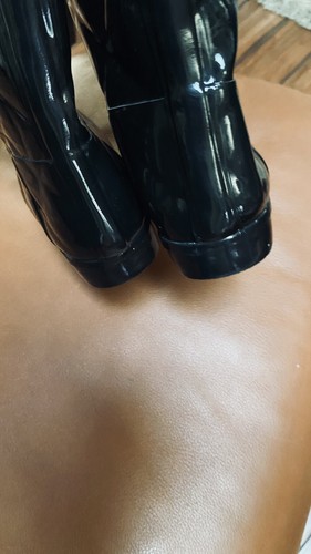 Neu ohne Karton Hunter raffinierte hohe vertikale Steppstiefel schwarz Damen-Regenstiefel US 10 - Bild 8 von 8