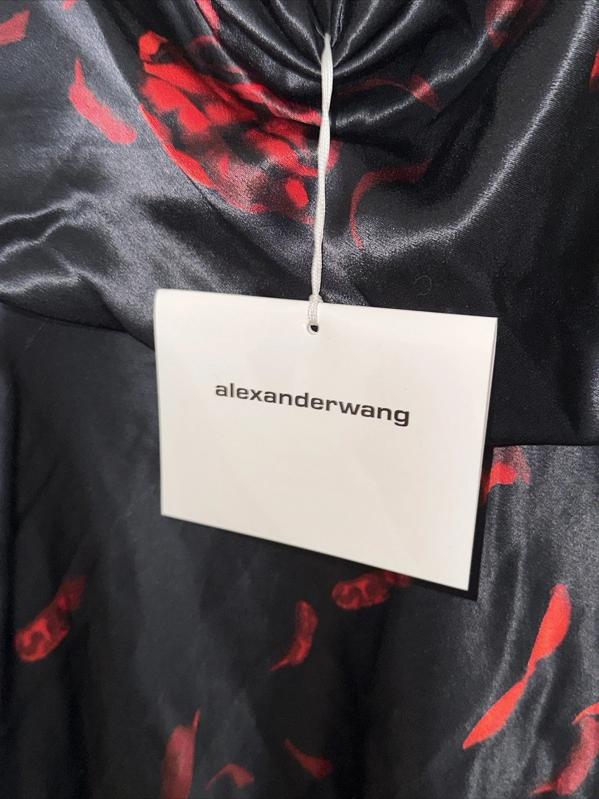 Abito donna Alexander Wang raso spalline spaghetti taglia 8 vendita al dettaglio $816 nuovo con etichette