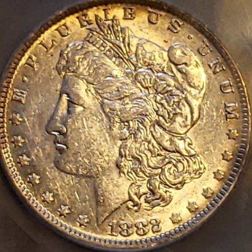 1882 O/S Morgan - .900 Silver Dollar - AU - Certified/Graded - KM#:110 - Picture 11 of 12