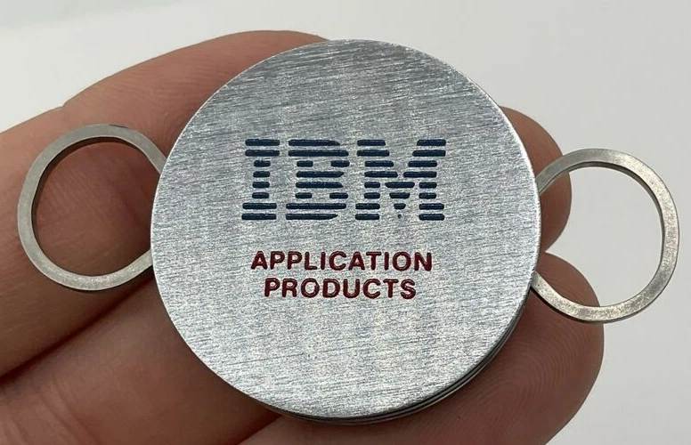 Vintage IBM Application Products Advertising Key Ring Steel Promo Giveaway - Image 4 of 4