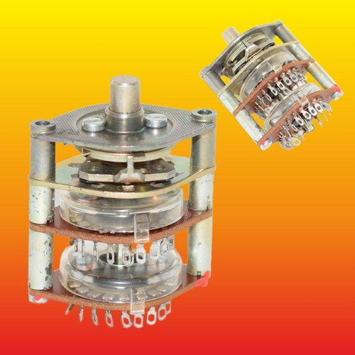 4 POLE 2 to 5 POSITIONS GERMAN RFT NON-SHORTING/SHORTING ROTARY SWITCH - Picture 1 of 3