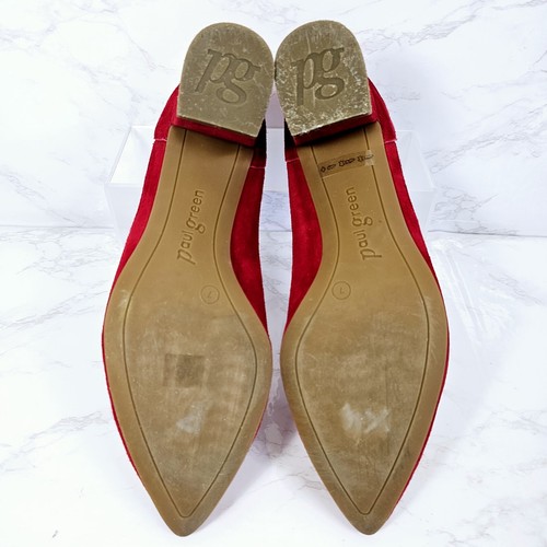 Paul Green Women Size 7 Tammy Red Suede Super Soft Slip-On Pump Heels Shoes - Picture 8 of 14