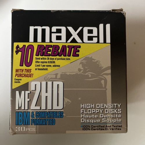 Imation Floppy Disk Drive D353FUE & 22 Maxell MF 2HD High Density Disks IBM Test - Afbeelding 4 van 8