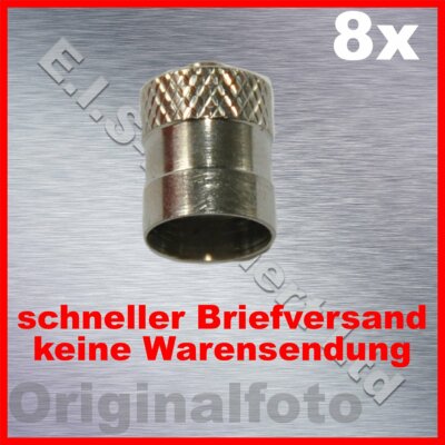 8x Ventilkappen Metall lang Dichtung ventil kappe tire valve cap metal long