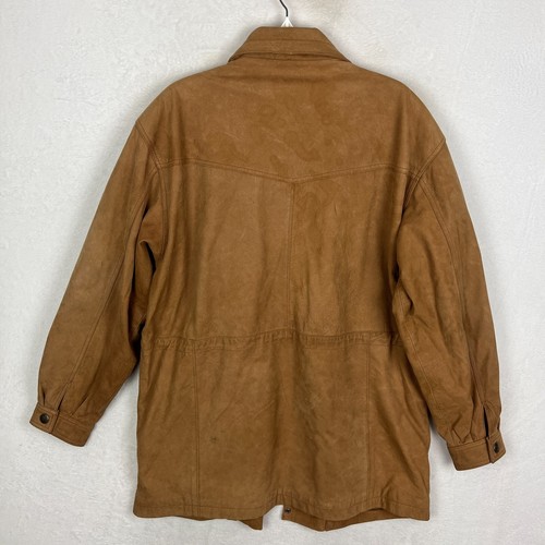 Vintage Adler Suede Leather Jacket Coat Mens XL Brown Tan Full Zip Snap Field - Picture 12 of 18