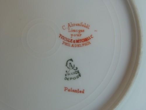 6 Antique Ahrenfeldt Limoges 8 1/2" Seafood Oyster Plates Pink Rose Scallop Rim - Picture 7 of 12
