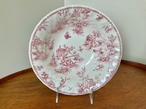 Queen’s Chelsea Toile PINK & WHITE Serving Bowl MINT Condition Swirl Earthenware - Picture 2 of 11