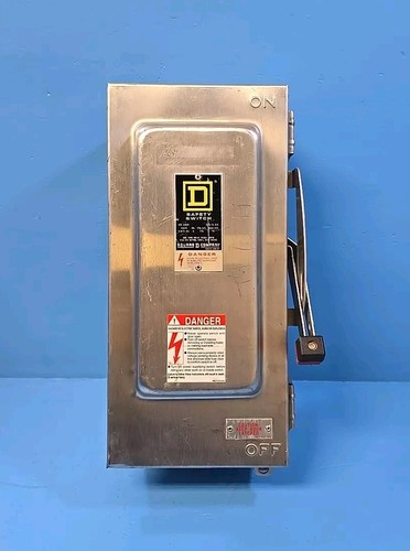 Square D H322DS 60A 240V 3Ph 15HP Type 3R Stainless Steel Safety Switch.