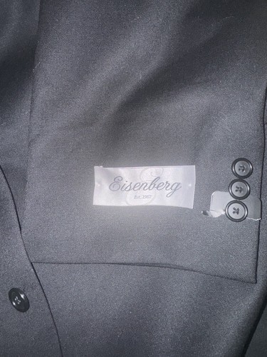 EISENBERG Mens Blazer Sport Coat Two Button Jacket 56 Black Suit Coat - Bild 6 von 9