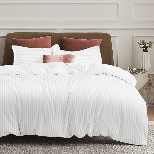 LUXUS Ägyptische Streifen Bettdecke Quilt Bezüge Bettwäsche Set Single Double & King Size - Bild 9 von 79