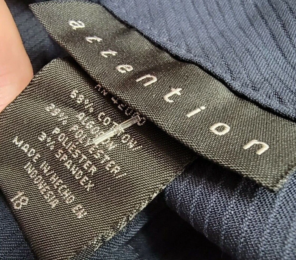 Pantalones capri Attention para mujer talla 18 azul a rayas NUEVO Foto 2 de 4